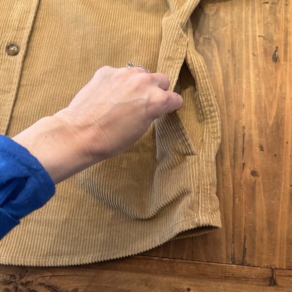 BUFFALO David Bitton Jeremias Corduroy Shacket Mens Size XL Tan Button Up Shirt - Picture 14 of 16